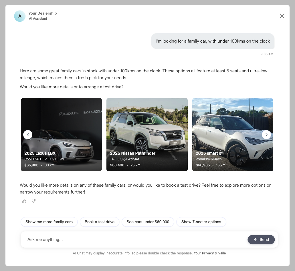 Vaile AI Chat Assistant